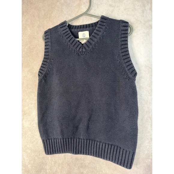 Lands End Kids Navy Blue V Neck Knit Sweater Vest Size Small (8) - Picture 2 of 6